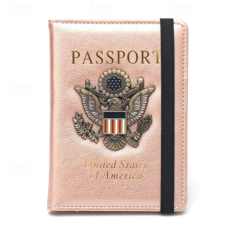Pouzdro na pas s blokováním RFID pro ženy a muže, kožená cestovní peněženka na pas s kovovým 3D kovovým odznakem, pouzdro na cestovní doklady, příslušenství 2026 - $16.99 –P7