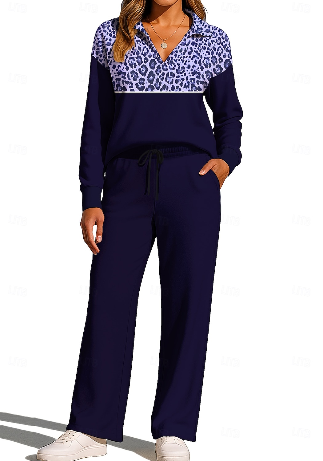 Femmes Sweat-shirt Ensemble Survetement Jogging Pantalon Cordon de serrage Avec Poches Léopard Veste et Pantalon de Jogging Ensemble de vêtements de sport Vêtements d'intérieur Été Printemps Automne de 2026 ? $44.99 –P9