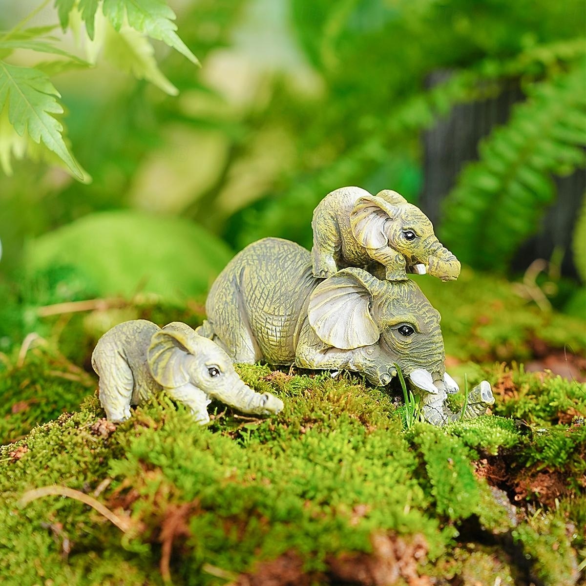 Collectable Elephant Shelf Sitter 3Pcs Set, Mother Elephant Hanging Baby Elephants on The Edge, Mantelpiece Decoration, Hand-Painted Resin Figurines for Home Decor Gift 2026 - $10.49 –P5