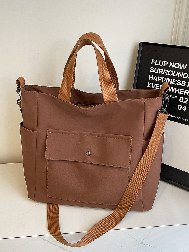 Geantă tote pentru femei din poliester Cancas, în mai multe culori, capacitate mare, stil casual de zi cu zi, perfectă pentru serviciu, cumpărături și călătorii 2026 - $11.99 –P12