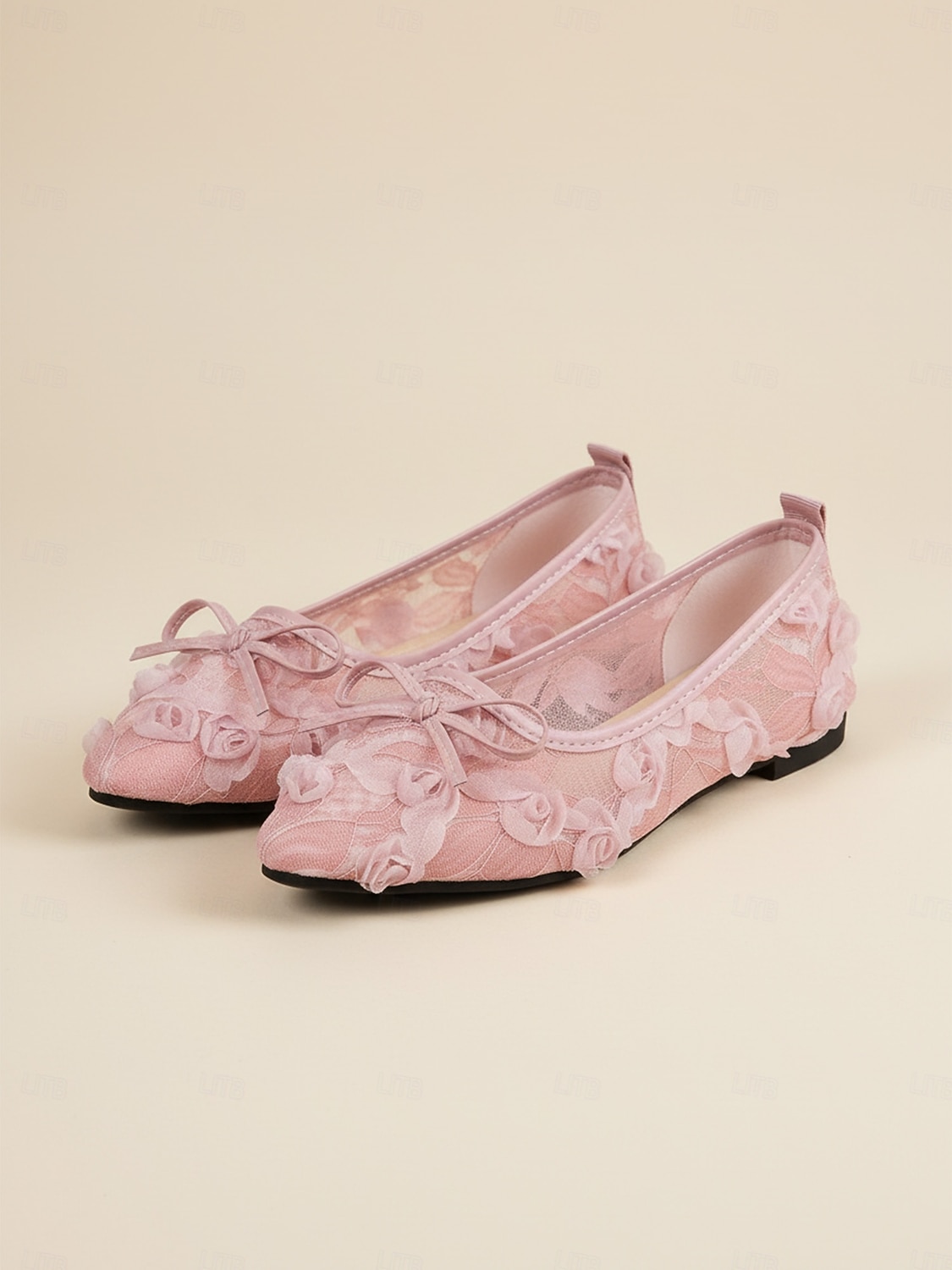 scarpe da sposa basse in pizzo color avorio da donna con fiocco, eleganti ballerine da sposa per matrimoni all'aperto in giardino del 2026 a $26.99 –P6