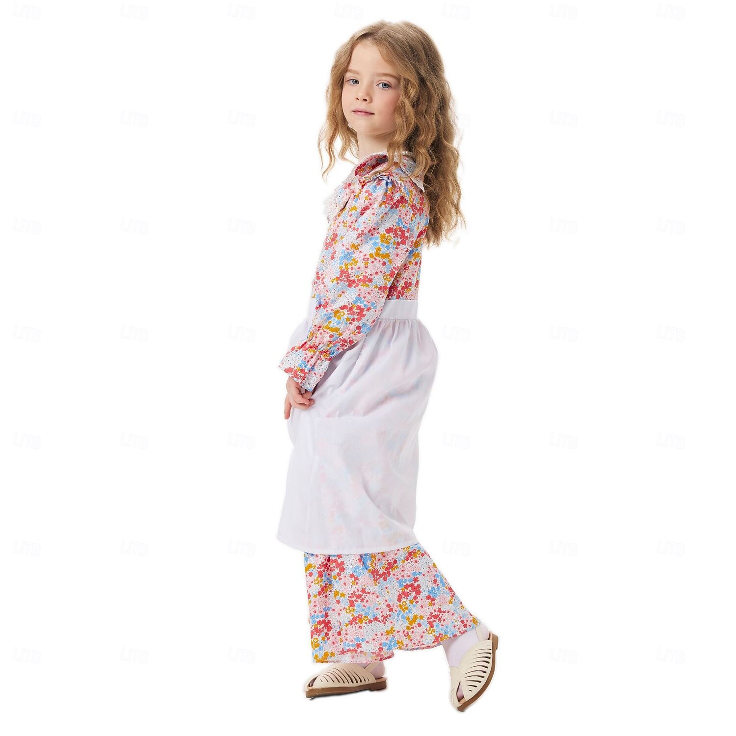 250º Aniversario de EE. UU. Período colonial Siglo 19 Vestido de la pradera Conjunto de gorro y delantal Larga Chica pionera Colonial Guerra Revolucionaria Floral Disfraz Chica Víspera de Todos los 2026 - $47.99 –P3