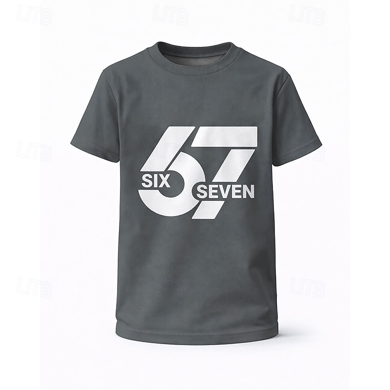 Unisex Boys' 3D Graphic Color Gradient Funny Slang 67 T shirt Tee Short Sleeve 3D Print Summer Spring Sports Fashion Streetwear Kids 4-12 Years Crew Neck Casual Daily Outdoor Regular Fit 2026 - $12.99 –P10