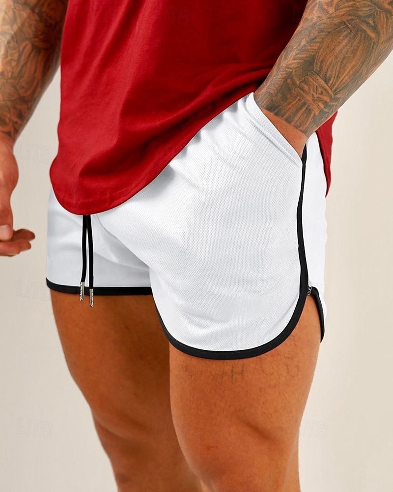 Homens Shorts de Corrida Calções atléticos Shorts de Academia Com Cordão Bolsos Cintura elástica Calção Casual Ao ar livre Férias Verão Secagem Rápida Leve Macio Treino de Ginástica Treinamento Ativo de 2026 por $17.99 –P3