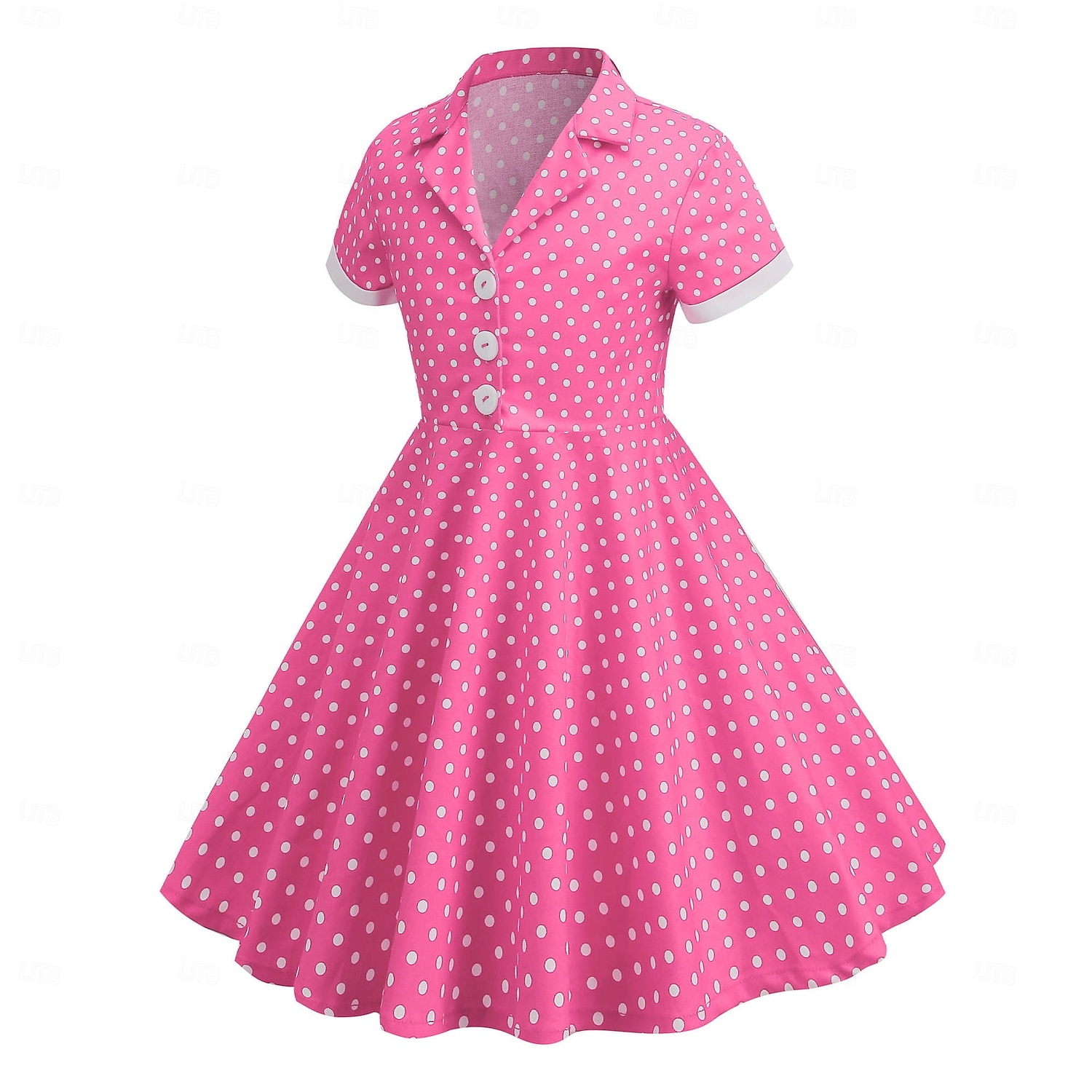 1950s Retro Vintage Rockabilly Midi Swing Dress Flare Dress Short Sleeves Polka dots Fit & Flare Swing Fancy Dress Girls' Carnival Masquerade Vacation Dailywear Kid's Dress Homecoming Dresses Spring 2026 - $35.99 –P2