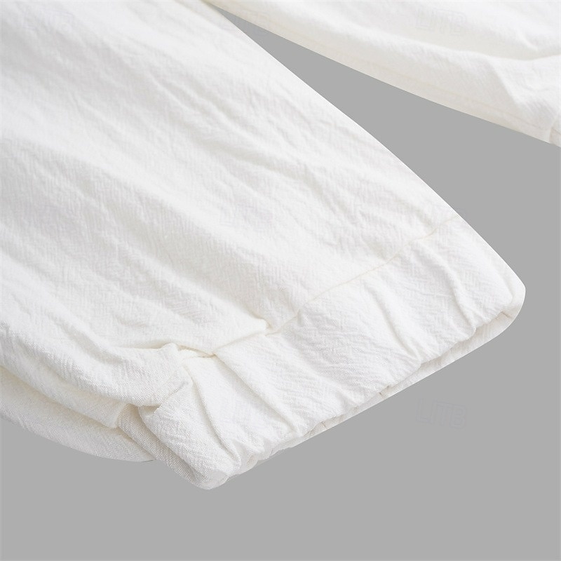 Homme Joggeurs Pantalons en Lin Pantalons Pantalon d'été Pantalons Amples Cordon de serrage Taille Élastique Uni Confort Léger Longueur complète Quotidien Plage Fête Vacances Mode Noir Blanche Non de 2026 ? $25.99 –P4