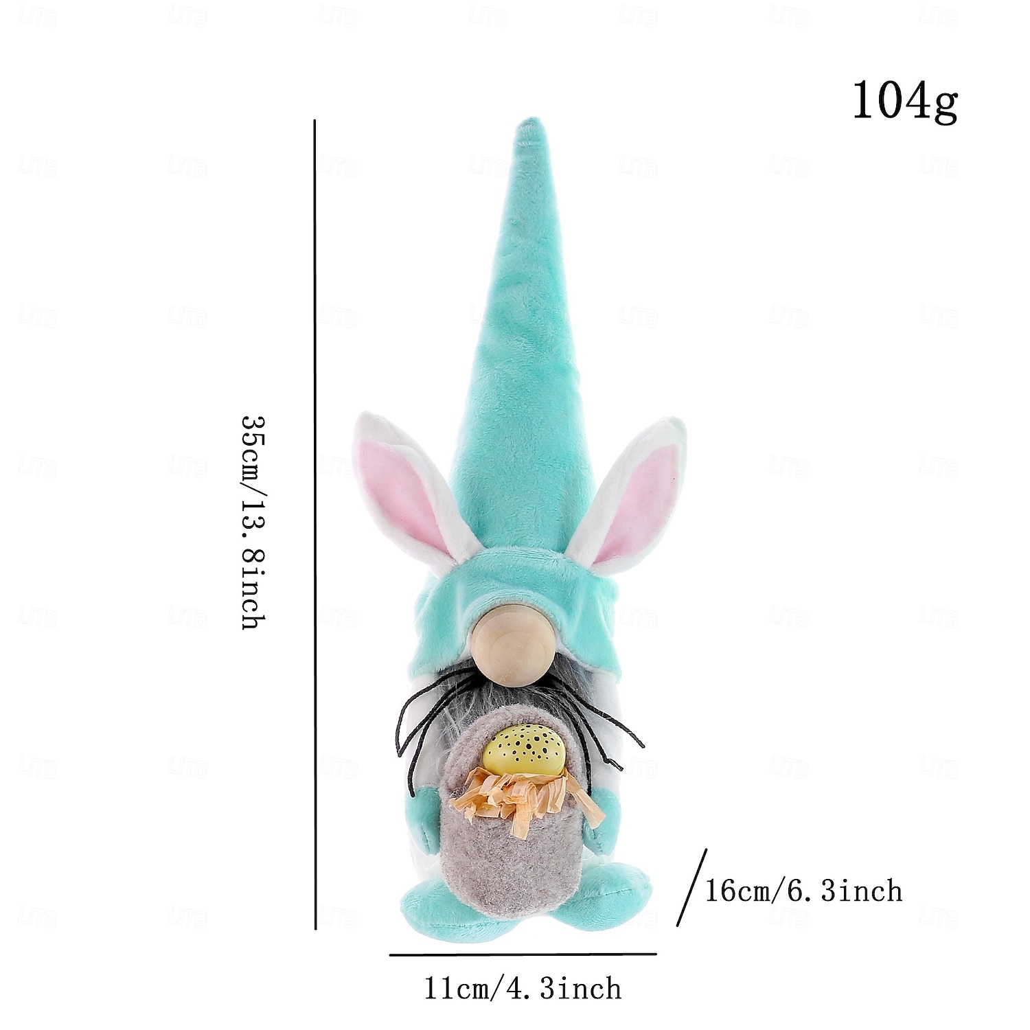 Rellenos de canasta de Pascua 3 paquetes de gnomos de conejo de peluche decoraciones de Pascua para el hogar Tomte de primavera con orejas de conejo decoración de bandeja de varios niveles adornos 2026 - $16.99 –P6
