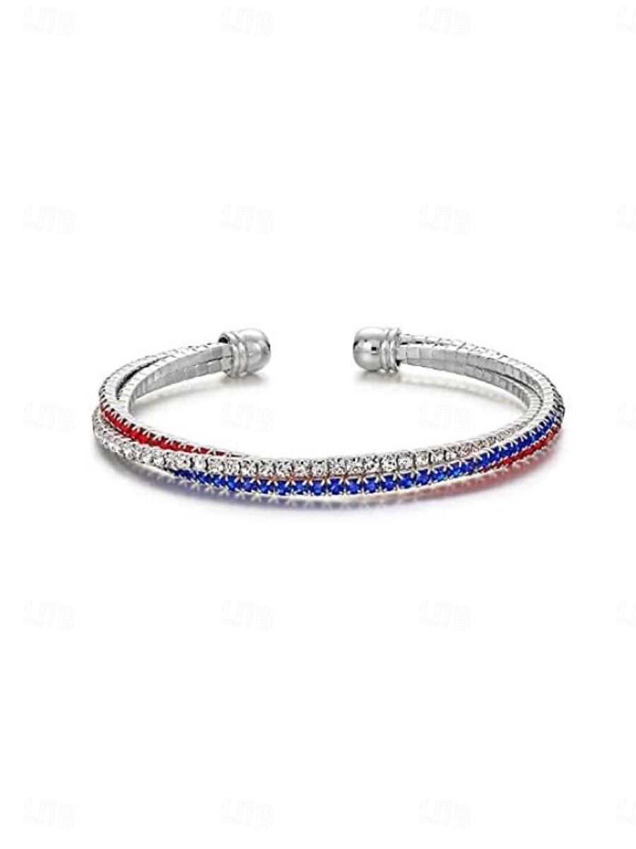 Zircone cubico Catena spessa Stravagante Moda Moda Strass Gioielli braccialetto Argento Per Quotidiano Regalo Ferie del 2026 a $11.49 –P4