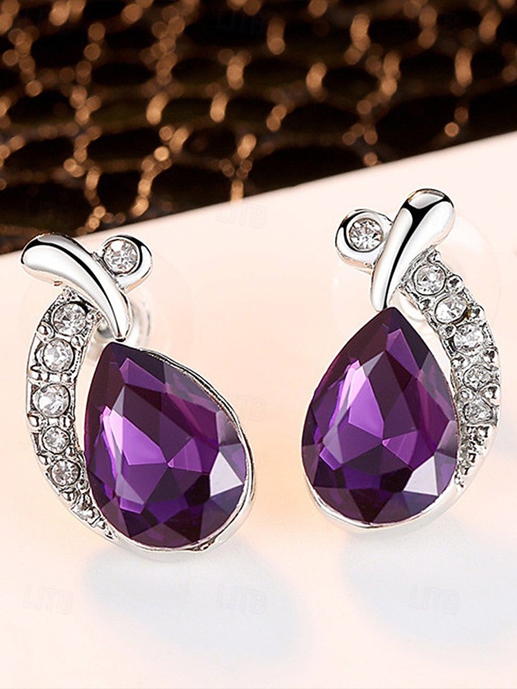 Женский ювелирный набор из сплава и циркона – элегантное колье и серьги в форме капли, доступны в нескольких цветах, идеально подходят для свадеб и вечерних мероприятий. 2026 - $9.99 –P11