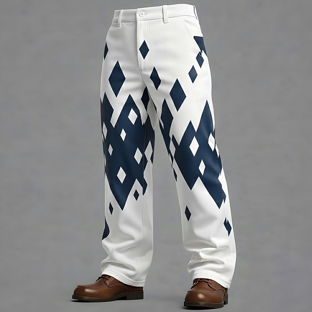 Ανδρικά Γεωμετρικό Πλέγμα / καρό Αφηρημένο Παντελόνια Παντελόνι επίσημο Παντελόνι κοστούμι Μεσαία Μέση Καθημερινό ΕΞΩΤΕΡΙΚΟΥ ΧΩΡΟΥ Καθημερινή Ένδυση 2026 - $31.99 –P3