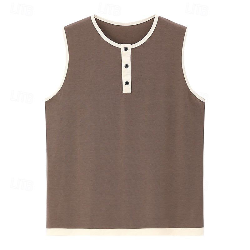 3-delt flerpakning singlet for menn, singlet, ermeløs, henley-skjorte, sommer, enkel, motedesigner, enkel, avslappet, ferie, gate, abc-topp, t-skjorte for menn 2026 - $37.99 –P14