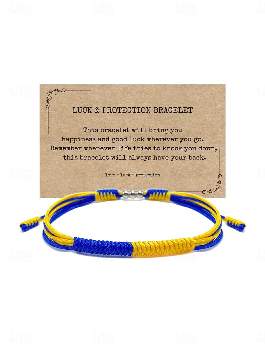 Πλεκτά Φαντασία Μόδα Μοντέρνα Εξατομικευόμενο Ρητίνη Βραχιόλι Κοσμήματα Θαλασσί / Μαύρο / Κίτρινο Για Καθημερινά Δώρο Αργίες 2026 - $11.49 –P4