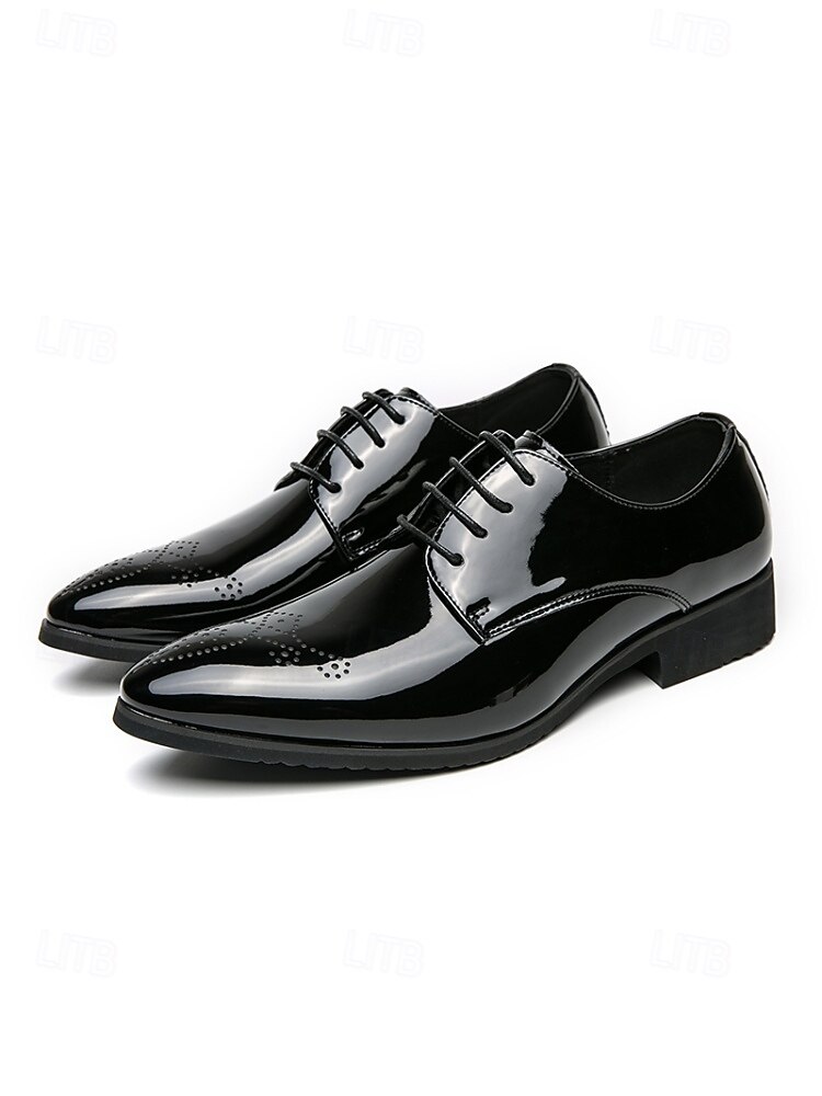 Herresko i brogueskinn med vingetuppdesign, stilig bryllupssko, ideelt for forlovere og bryllupsgjester 2026 - $54.99 –P4
