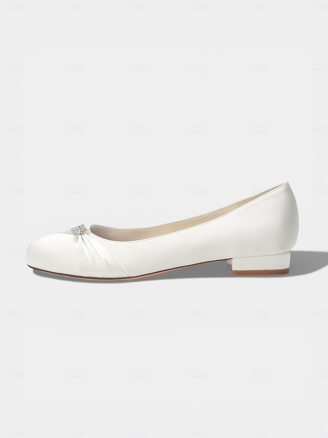 Women's Ivory Low Heel Comfort Flats, Soft Pleated Classic Bridal Shoes for Senior Brides Church Weddings 2026 - $54.99 –P4