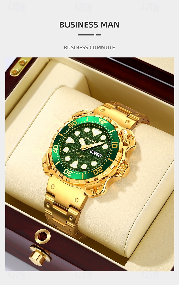SKMEI Men Quartz Watch Minimalist Large Dial Fashion Business Luminous Calendar Waterproof Decoration Steel Watch 2026 - $36.99 –P3