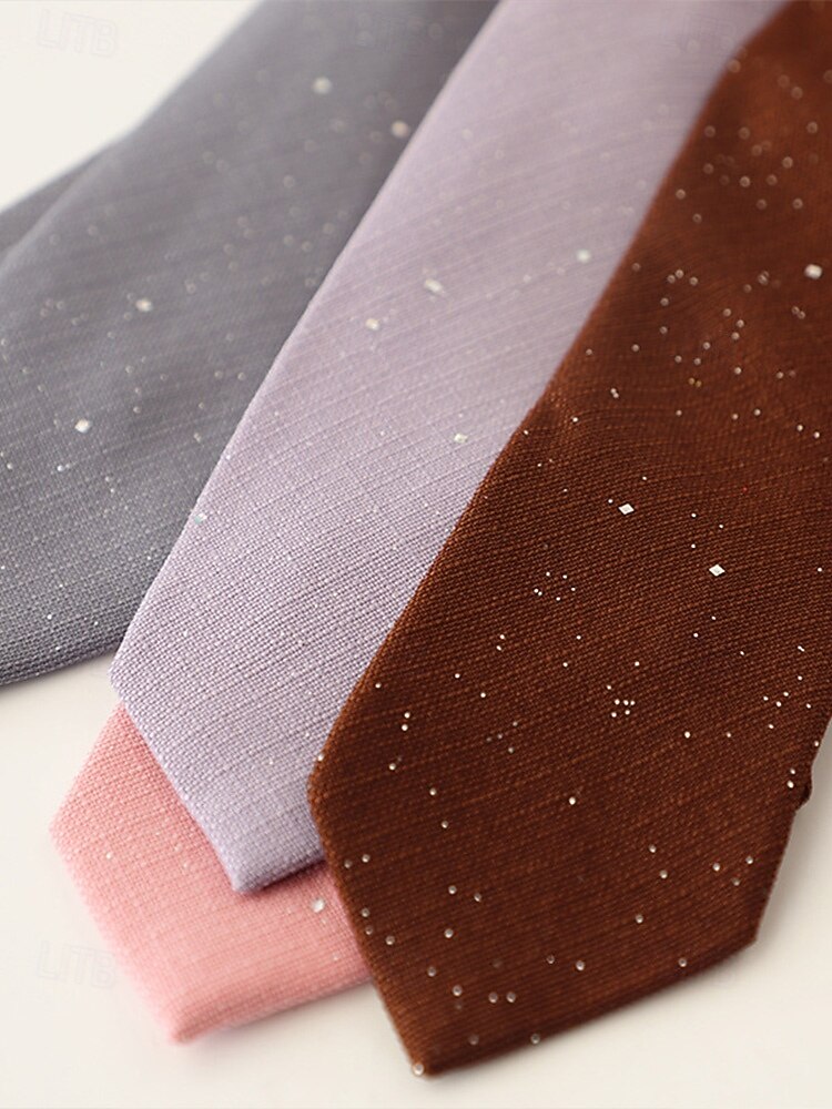 Мужской галстук из полиэстера с эффектом мерцания – в нескольких цветах, элегантный для свадеб и ужинов, однотонный с легким мерцающим эффектом. 2026 - $11.99 –P6