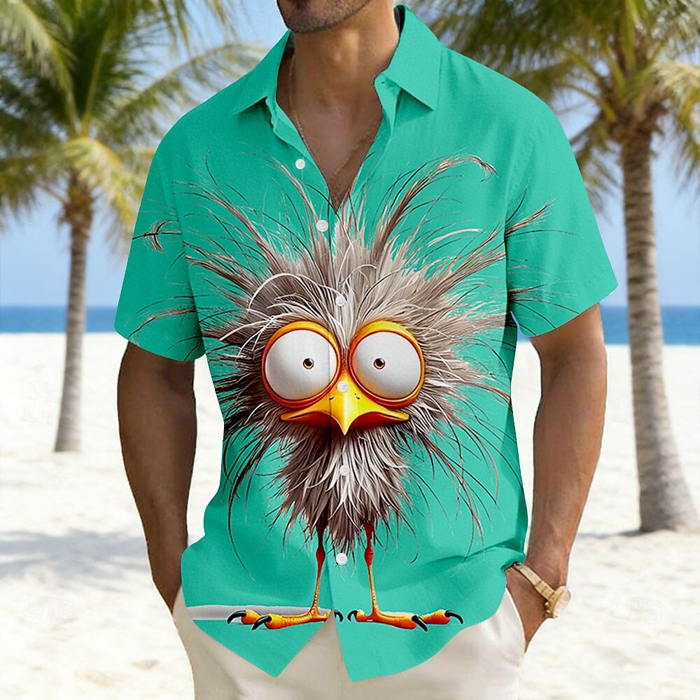 Per uomo Cartoni animati Uccello Pulcino Camicia hawaiana estiva Camicia con Bottoni Camicia Aloha Manica Corta Divertente Vacanza Ferie Abbigliamento mare Estate Primavera Collo ripiegato Stampa 3D del 2026 a $25.99 –P1