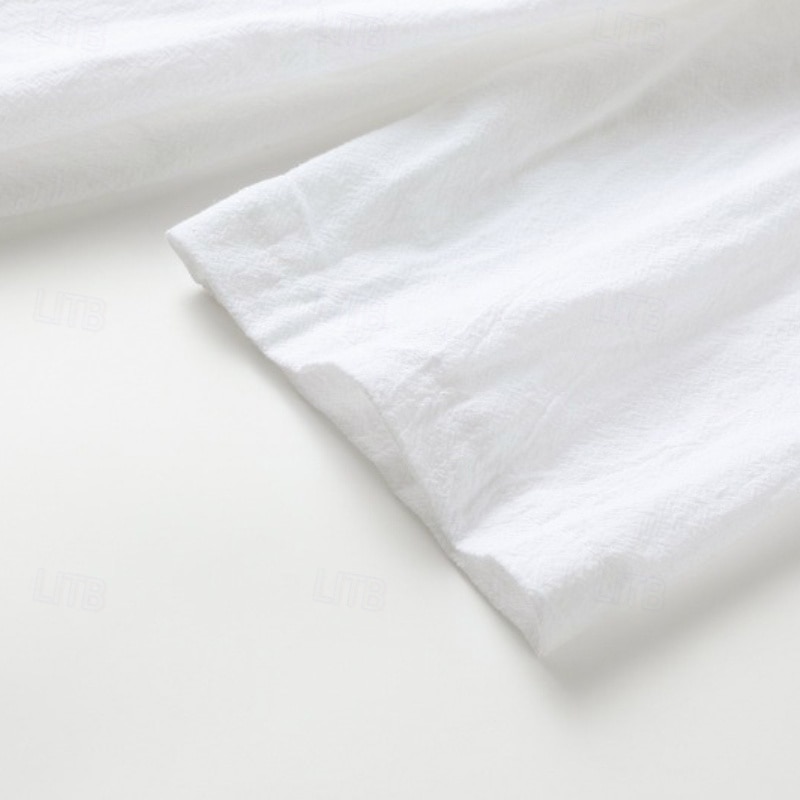 Women's Mini Dress Cotton Linen Dresses Shirt Dress Modern Outdoor Vacation Going out Regular Fit Plain Half Sleeve Shirt Collar Black White Light Blue Summer Spring 2026 - $24.99 –P9