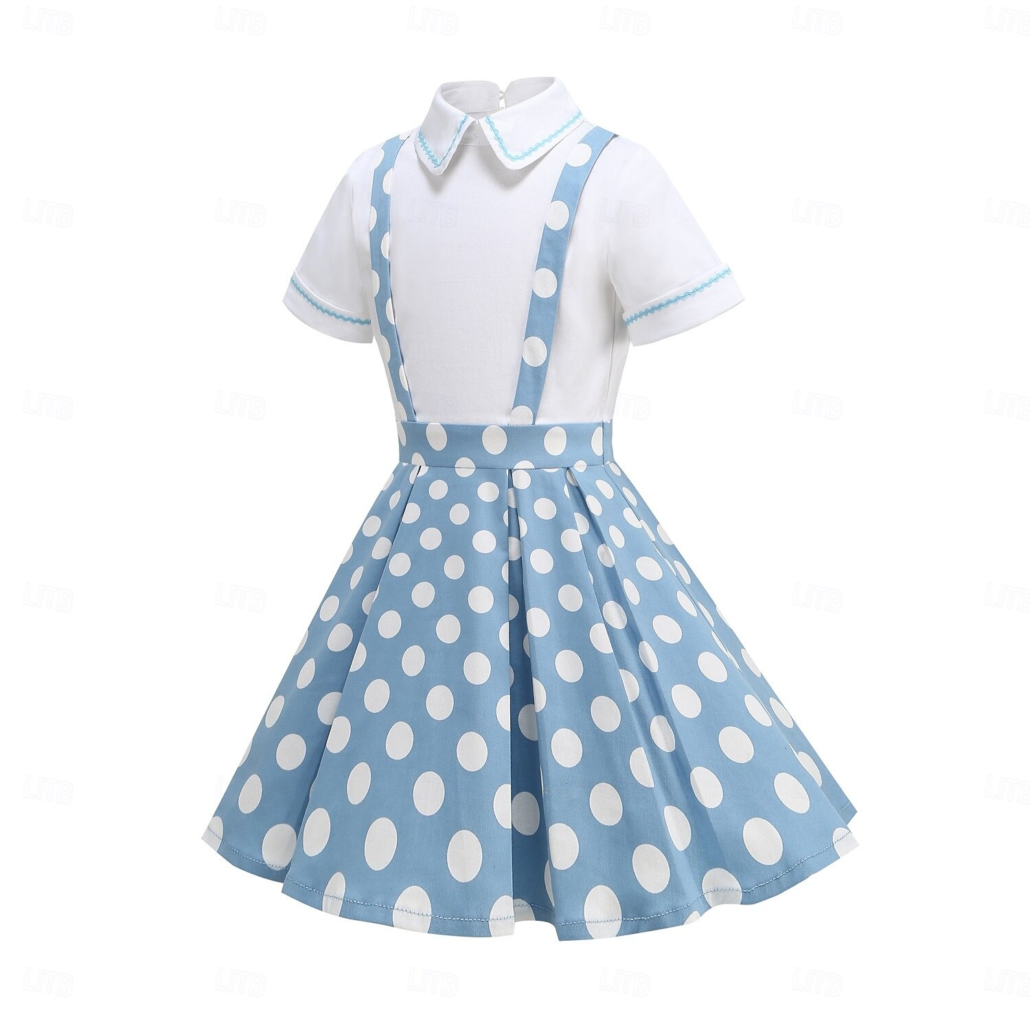 Vintage inspiriert Midlänge A-Linie Kleid Swing-Kleid Kurze Ärmel Tupfen A-Linie Kostüm Mädchen Kindertag Maskerade Urlaub Alltagskleidung Kinder Kleid Abschlussballkleider Sommer Frühling 2026 - $52.99 –P11