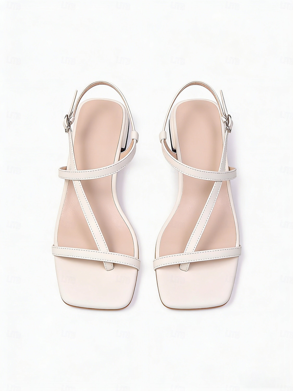 Sandalias planas de color blanco marfil para mujer, zapatos cómodos con tiras cruzadas minimalistas para damas de honor en bodas al aire libre en jardines. 2026 - $29.99 –P4