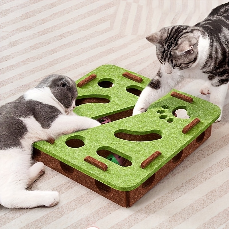 Cat Toys Interactive Wooden Cat Puzzle Toy Intelligence Treat Puzzle Feeder Box Game Enrichment Accessories with Jingle Balls, for Indoor Kitten Adult Cat 2026 - $25.99 –P1