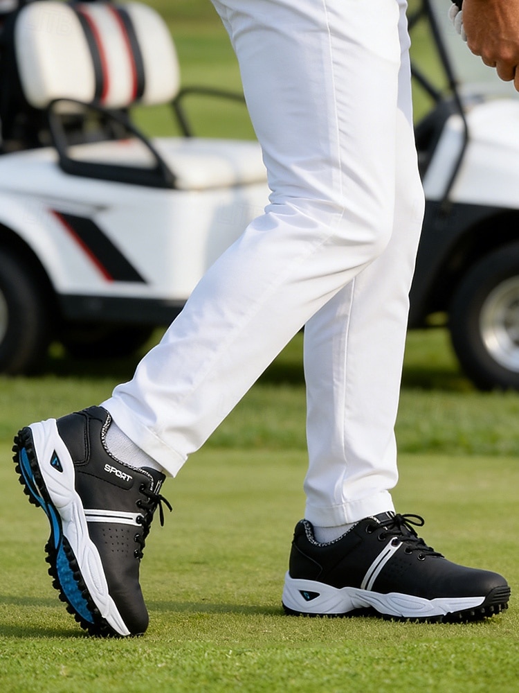 Pantofi de golf albi pentru bărbați, față respirabilă cu talpă amortizată, design atletic ușor, ideali pentru jucătorii de golf și terenurile de golf în aer liber 2026 - $69.99 –P6