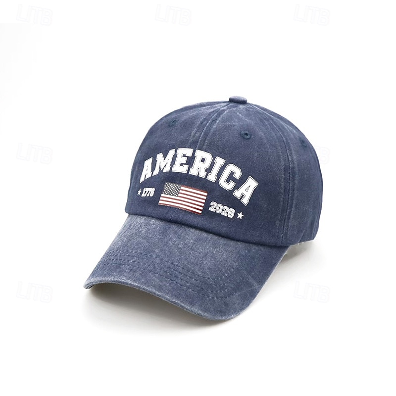 Boné de Baseball Estátua da Liberdade Bandeira americana Sino da Liberdade Retro Vintage Herança Patriótico 1776-2026 para Unisexo Adulto Lavagem com ácido  para Dia da Independência 4 de julho Ao ar de 2026 por $15.49 –P5