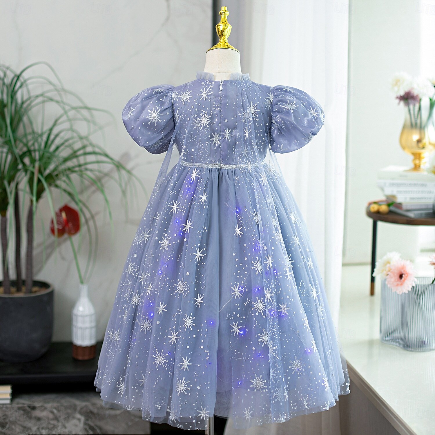 Buchwoche 2026, Mädchenkleid, einfarbig, Kurzarm, lässig, festlich, modisch, süß, Polyester, Sommer, ab 4 Jahren, hellgrau 2026 - $58.99 –P7