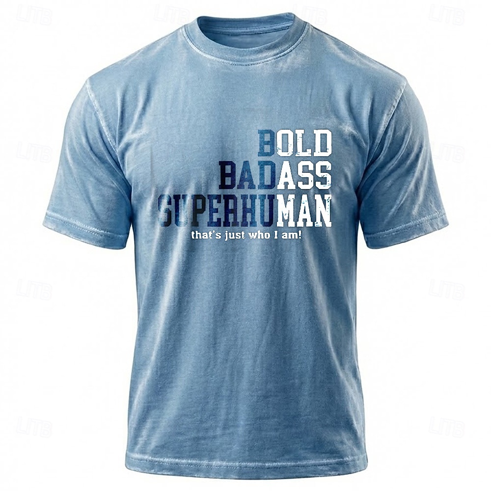 Bold Badass Superhuman thats just who I am Funny Mens Blue Mineral Wash T Shirt Cotton Blend Vintage Acid Wash Tee Clothing Apparel S M L XL XXL XXXL 2026 - $21.99 –P1