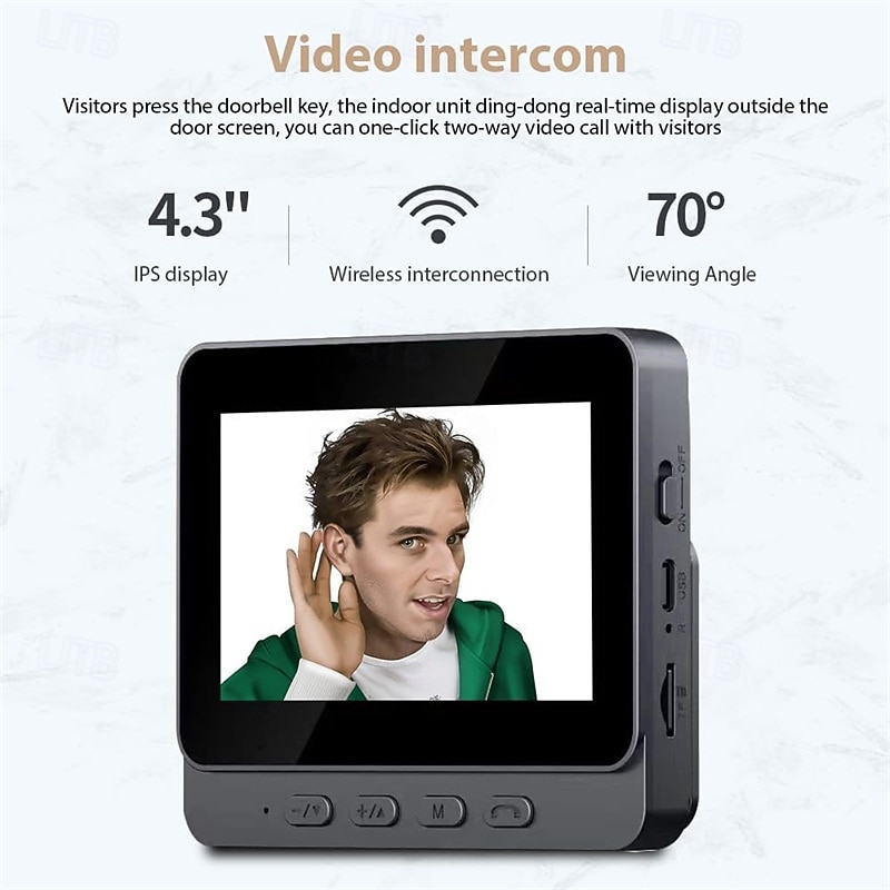 Wireless Visual Doorbell with Screen 4.3 Inch IPS Screen 2.4G Wireless Smart High-definition Video ing Intelnt Doorbell for Villa Home Office Apartment 2026 - $78.99 –P3