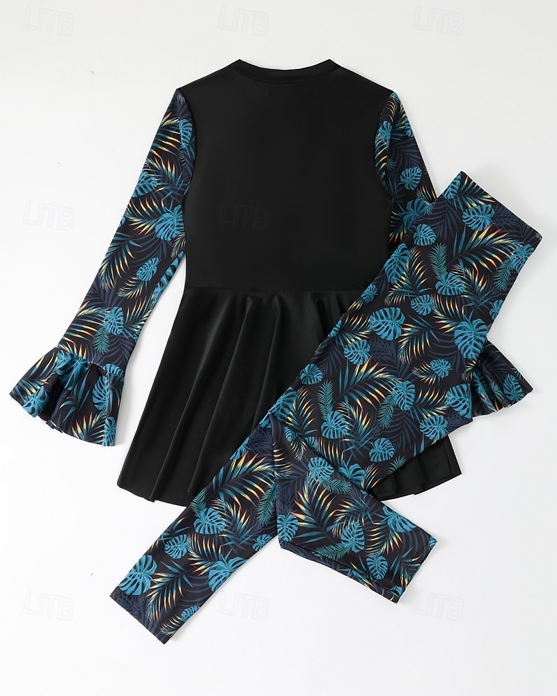 Жен. Стандартный Рашгард Купальные костюмы больших размеров Танкини и бикини для серфинга тропический Застегнуться УФ-защита Эластичный Длинный рукав Купальники Серфинг Дайвинг Плавание Лето 2026 - $39.99 –P8