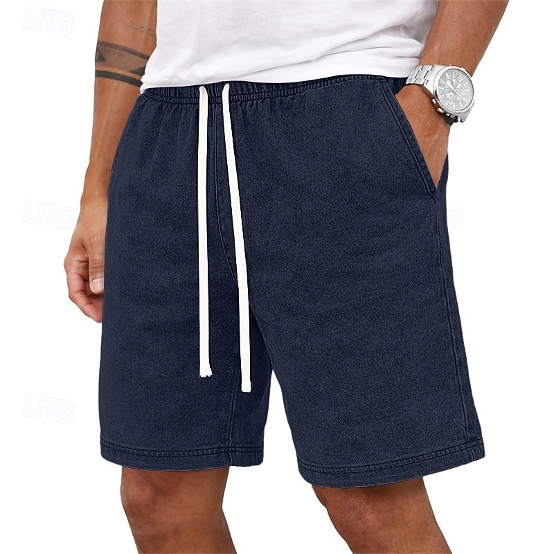 Pantalones Cortos de Hombre SoftFade™ Pantalones Cortos de Verano Pantalones Cortos Casual Pantalones Cortos Lavado Ácido con Bolsillo Cintura Elástica Lavados Comodidad Transpirables Longitud de 2026 - $20.99 –P5