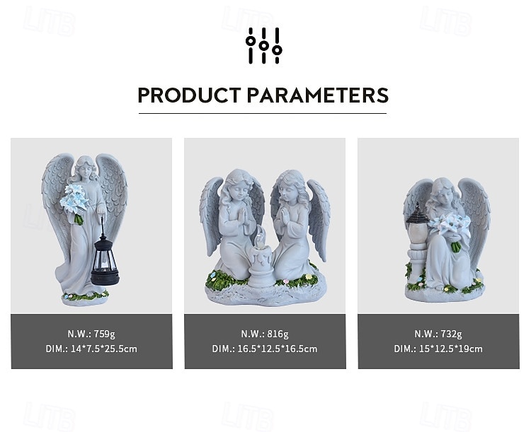 1 Pc Outdoor Solar Waterproof Praying Angel Resin Figurine Light, Garden Yard Pathway Lawn Decor, Religious Angel Statue, Farm Landscape Lighting, Outdoor Decorative Accent Ligh 2026 - $39.99 –P3