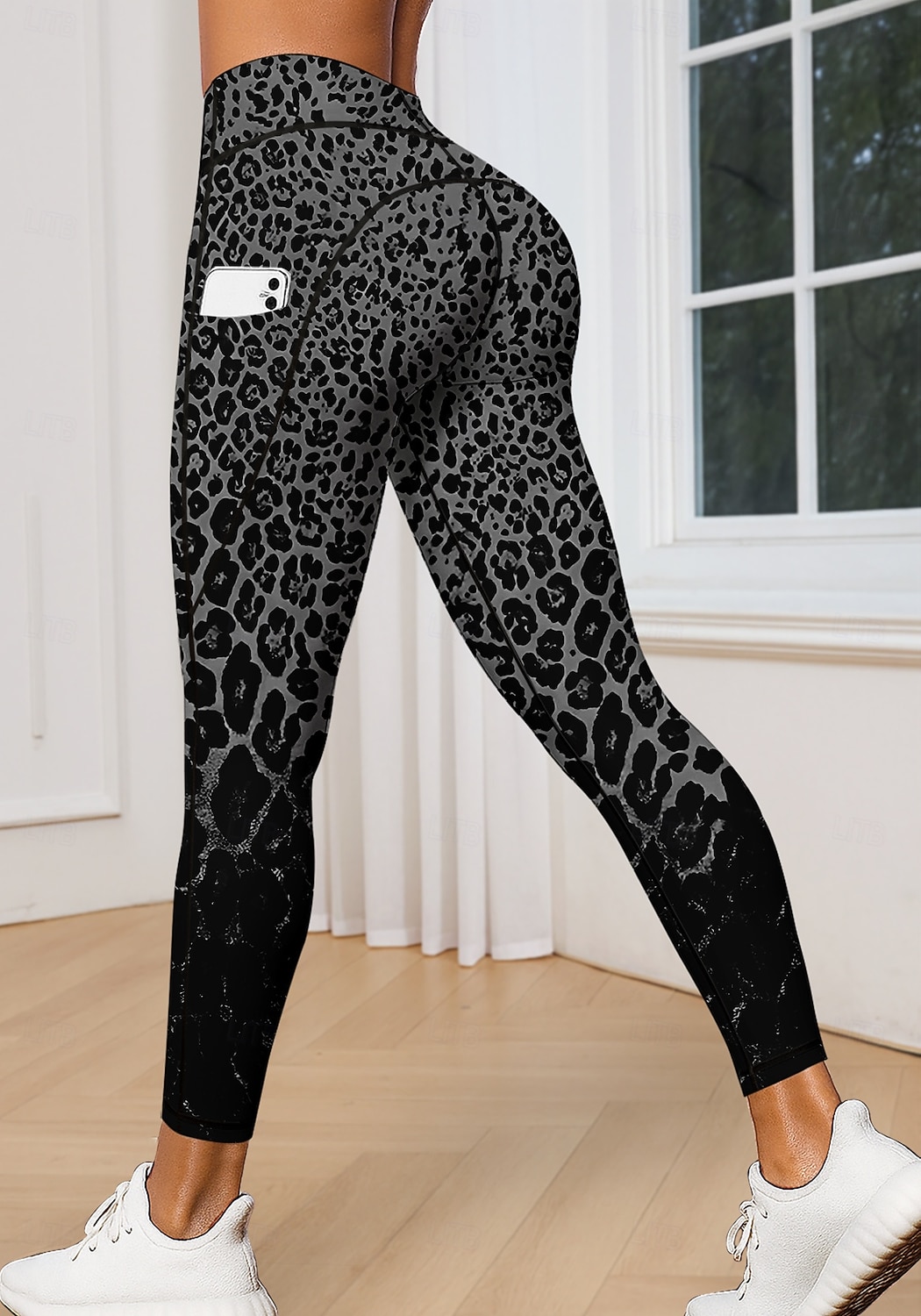 Damskie legginsy do pilatesu Spodnie fitness Legginsy casualowe Kieszenie Opłata skarbowa Niejednolita całość Pilates Siłownia Trening w siłowni Majtki Rajstopy Getry Panterka Wzorzyste Zwierzęta 2026 - $20.99 –P8