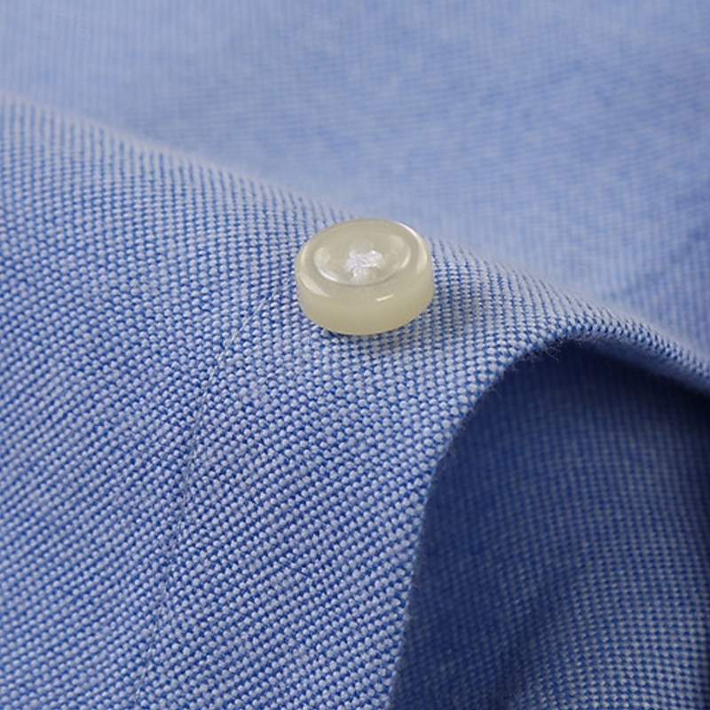 Hombre Camisa Camisa para Vestido Camisa Oxford Camisa sin planchar Abotonar la camisa Bloque de color Diario Negocio Amarillo Azul Marino Azul Manga Larga Cuello Vuelto Todas las Temporadas Ropa 2026 - $26.99 –P9