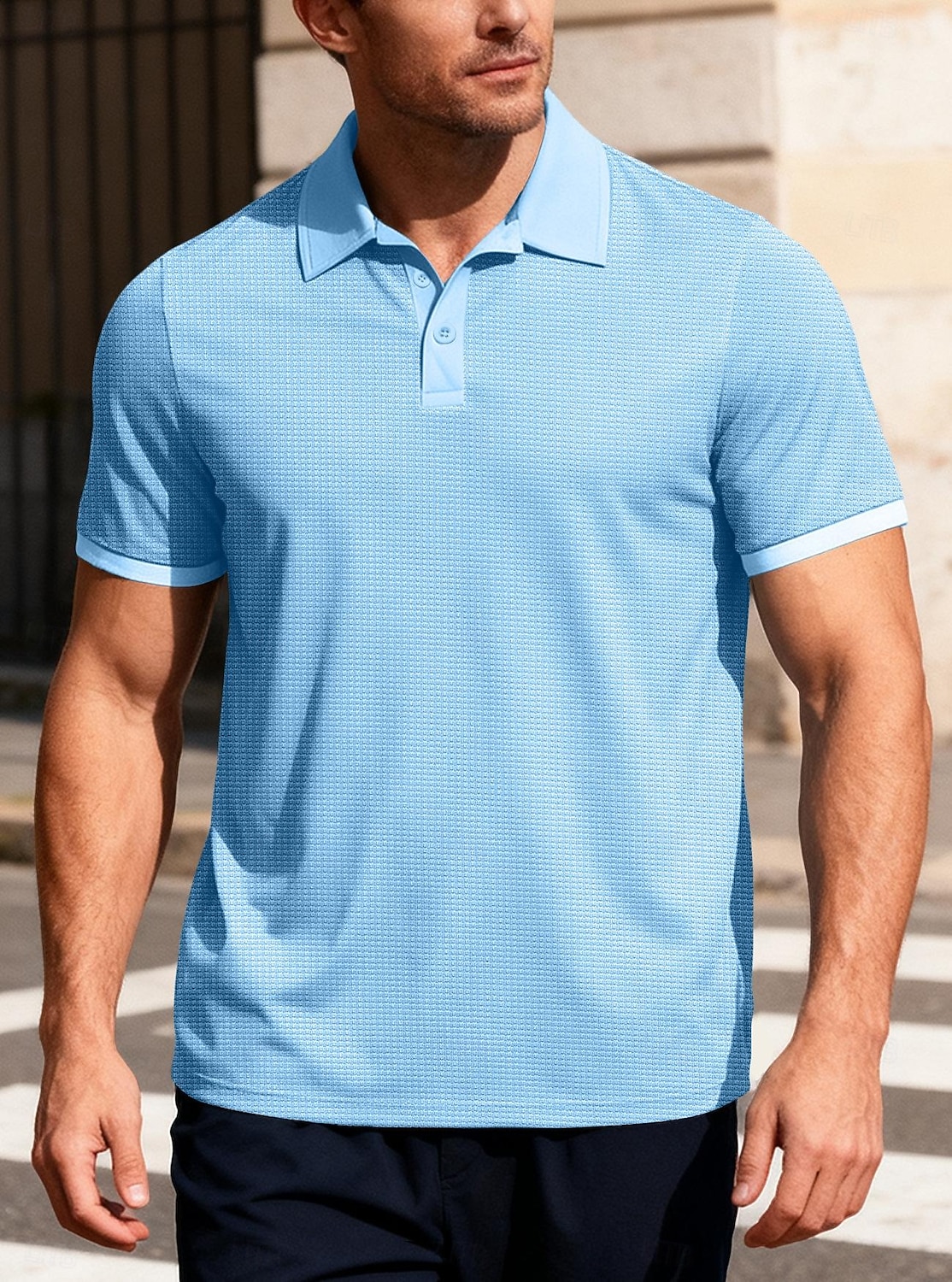 Męskie Koszula golfowa Koszulka polo z dzianiny waflowej Codzienny Biznes Klasyczny Krótki rękaw Moda Nowoczesny Jednokolorowe Guziki Lato Wiosna Wiosna i lato Regularny Czarny Biały Żółty Wino 2026 - $18.49 –P6