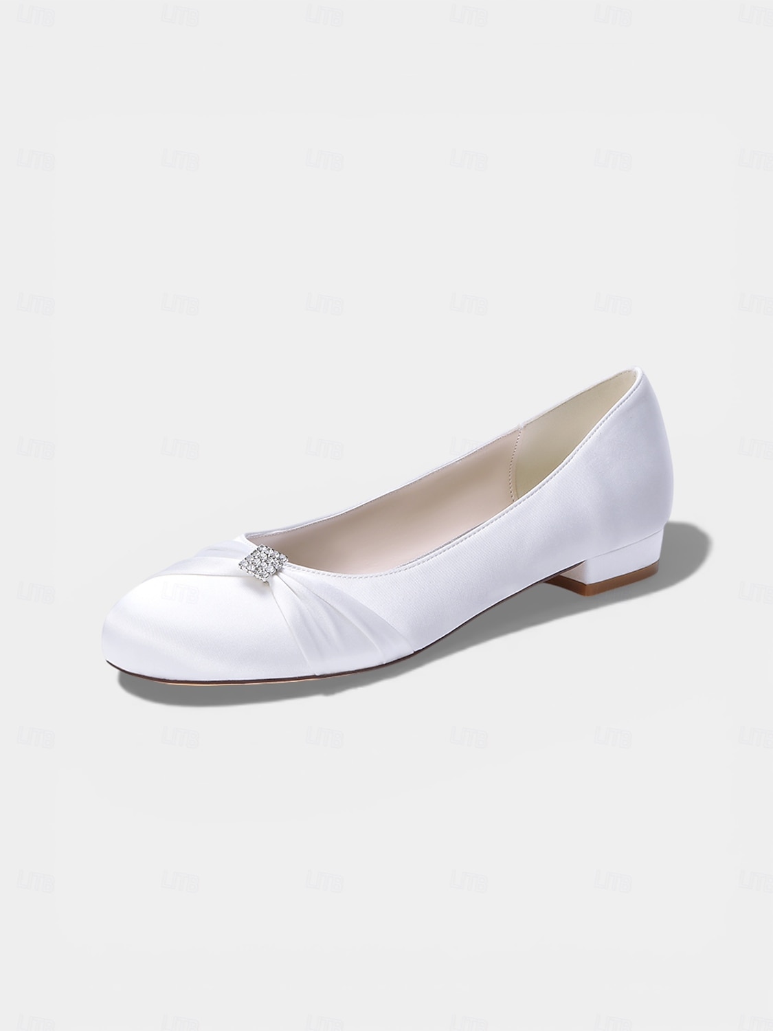Women's Ivory Low Heel Comfort Flats, Soft Pleated Classic Bridal Shoes for Senior Brides Church Weddings 2026 - $54.99 –P6