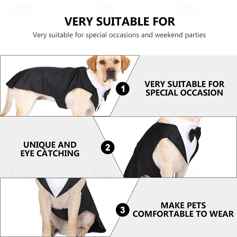 Esmoquin clásico con pajarita para perro grande 2026 - $28.99 –P6