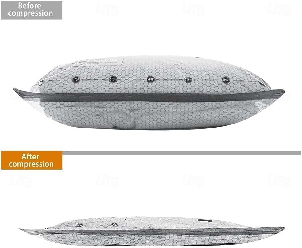 Conjunto de sacos de compressão a vácuo sem fio para viagem com bomba recarregável, cinza, reutilizáveis, transparentes, para organizar roupas, ideal para bagagem, armário e malas de viagem. de 2026 por $31.99 –P1