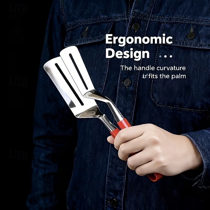 2pcs Stainless Steel Barbecue Clip, Fish Frying Spatula with Anti-Slip Comfortable Grip, Suitable for Flipping Fish, Eggs, Pizza, Steak, and Fries, Ideal for Home and Restaurant, Outdoor Barbecue Use 2026 - $19.99 –P8