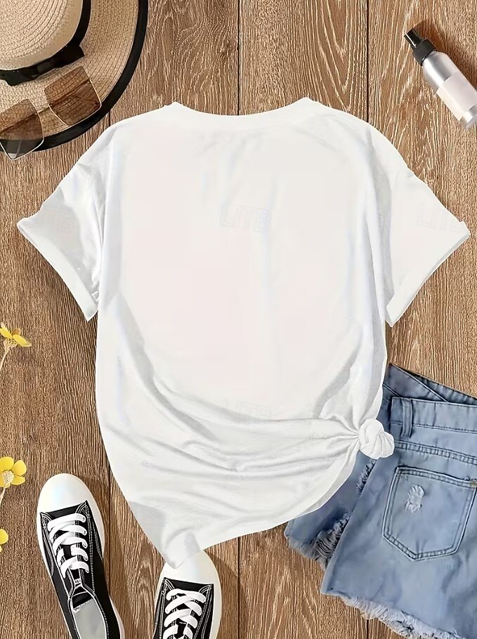 Per donna Maglietta Stampato Oceano Tartaruga di mare Tropicale Hawaiano Casual Manica Corta Girocollo Top Regolari Quotidiano Uscire Matrimonio in Spiaggia Blu Bianco Azzurro Estate del 2026 a $22.99 –P5