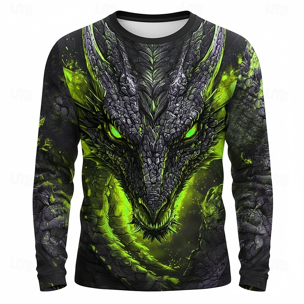 Herren Tiermotiv Lustig T Shirt Langarm T-Shirt 3D-Druck Rundhalsausschnitt Hemd Mode Basic Lässig Täglich Straße Blau Rote Purpur Sommer Frühling Bekleidung S M L XL XXL XXXL 2026 - $23.99 –P4