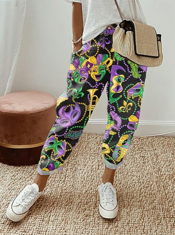 Pantaloni da Donna in Lino Pantaloni Dritti Vacanza Moda Streetwear Lunghezza alla Caviglia Vita Media Pantaloni Festa Tasca Vita Elasticizzata Stampa Comoda Comfort Traspirabilità Inelastico del 2026 a $34.99 –P1