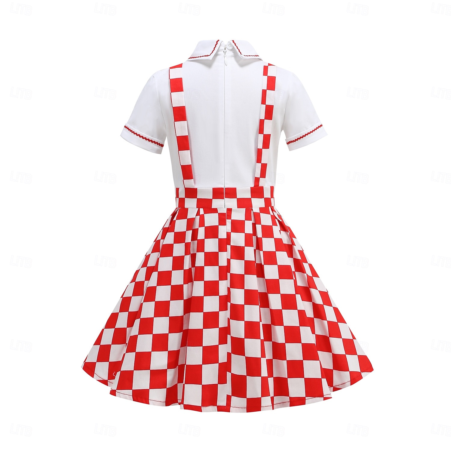 Vintage inspiriert Midlänge A-Linie Kleid Swing-Kleid Kurze Ärmel Tupfen A-Linie Kostüm Mädchen Kindertag Maskerade Urlaub Alltagskleidung Kinder Kleid Abschlussballkleider Sommer Frühling 2026 - $52.99 –P6