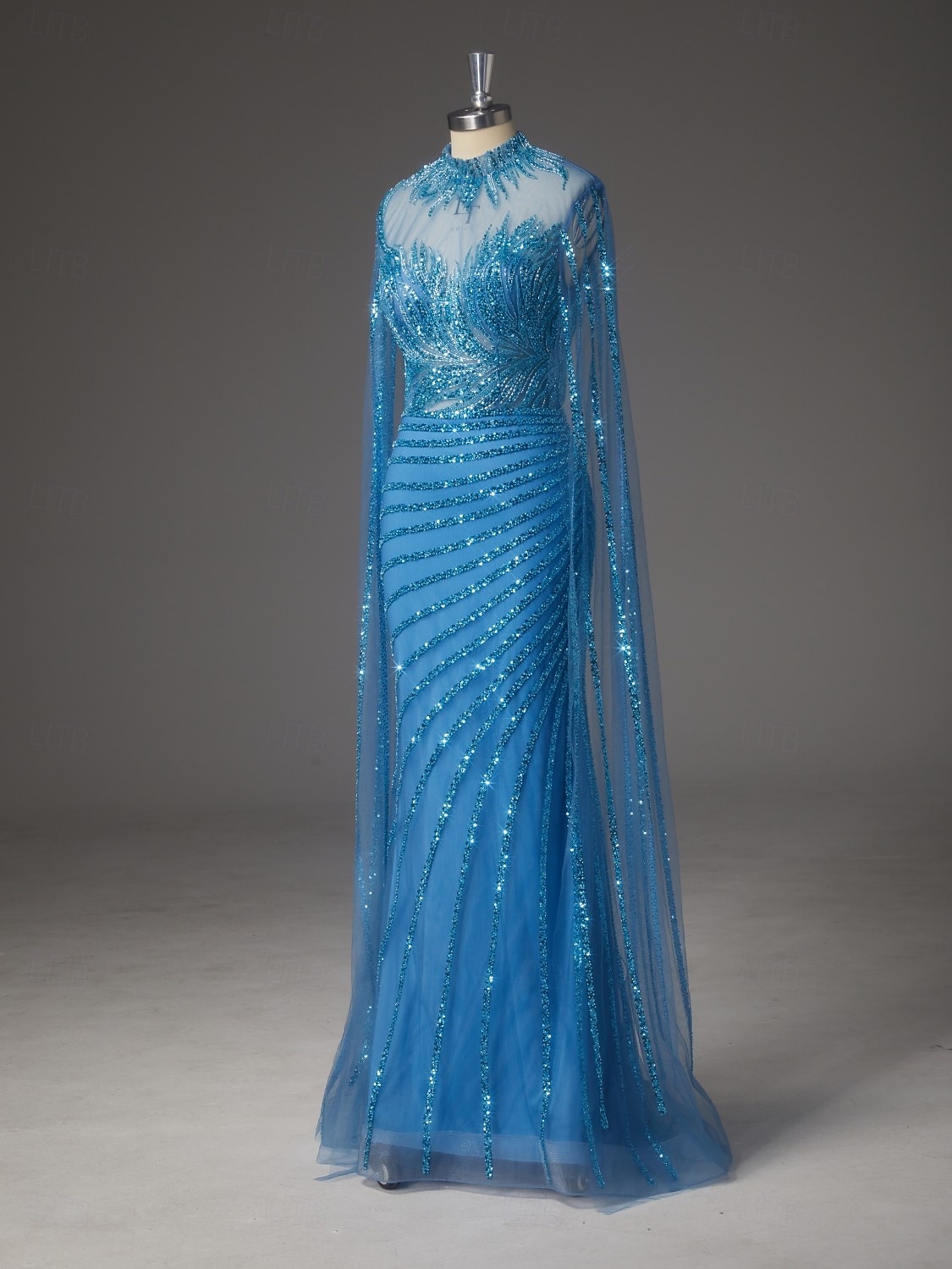 Tubino Colonna Strascico a Terra Perline ricamate Abito Formale Abito da madre della sposa Abito da Sera Elegante Scintillante Stile Celebrità Senza Maniche Girocollo Mascherata con Con perline del 2026 a $310.49 –P7