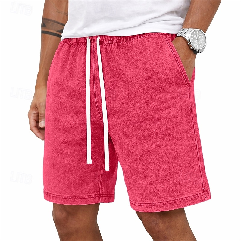Pantalones Cortos de Hombre SoftFade™ Pantalones Cortos de Verano Pantalones Cortos Casual Pantalones Cortos Lavado Ácido con Bolsillo Cintura Elástica Lavados Comodidad Transpirables Longitud de 2026 - $20.99 –P3
