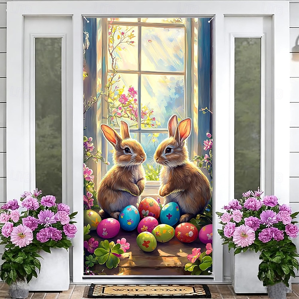 Pâques Affiches Couverture de porte Bannières extérieures Rabbit Mignon 3D Soirée Dortoir Chambre d'adolescents Résidence universitaire Chambre d'amis pour hommes dans une fraternité Arrière-plans de de 2026 ? $17.99 –P5