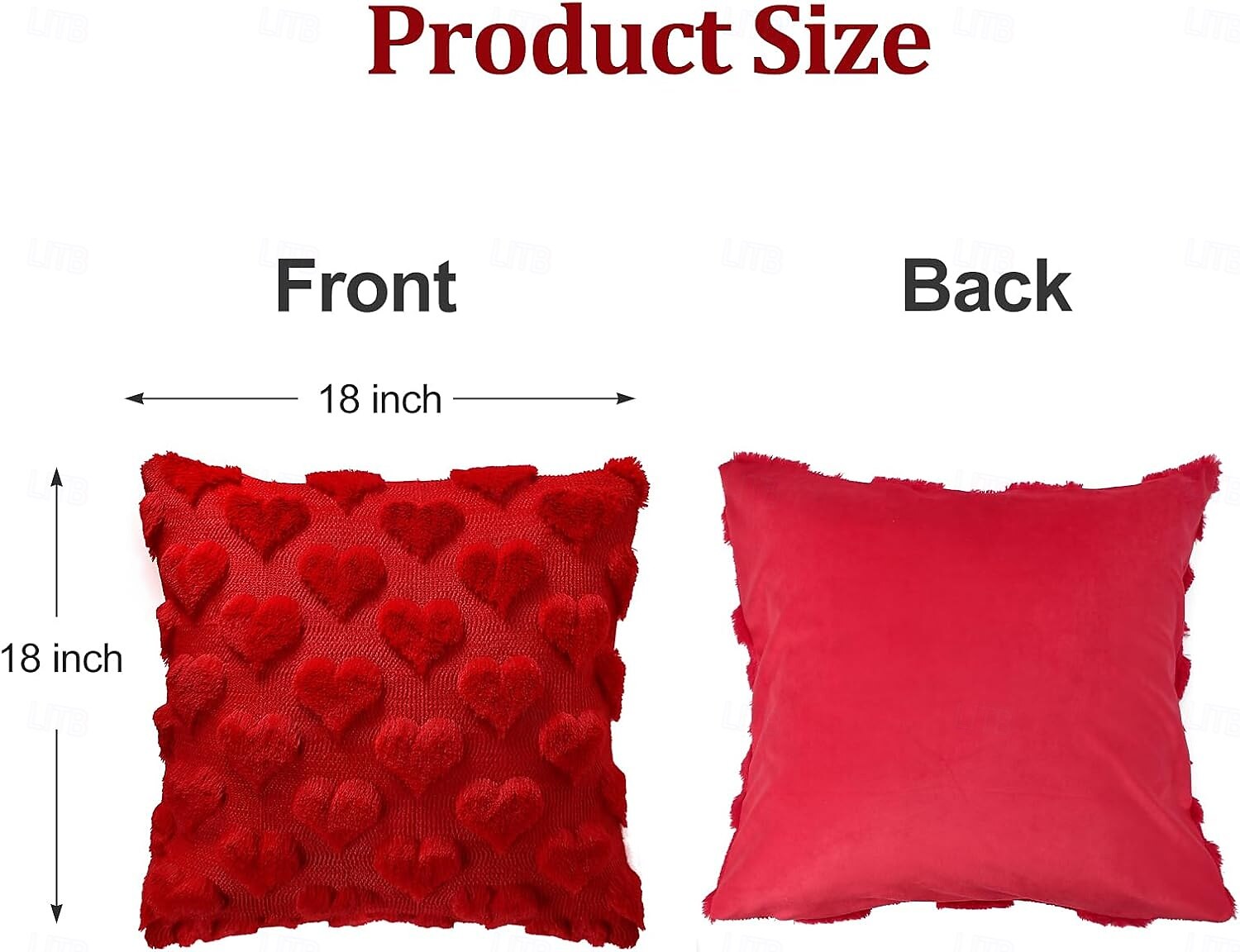 Valentines Day Decorations Pillow Covers - 18x18 inch Set of 2 Heart Shaped Pattern Faux Fur Soft Plush Throw Pillows Case for Indoor Outdoor Sofa Bedroom Living Room Festivals Anniversary Home Decor 2026 - $12.99 –P9
