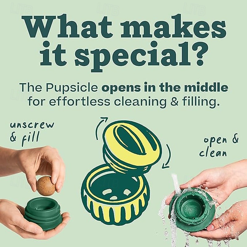 Pelota para lamer Pupsicle para perros - premios duraderos - juguete interactivo para perros - juguete de relleno para distraer a tu cachorro - seguro para perros - fácil de limpiar 2026 - $19.99 –P2