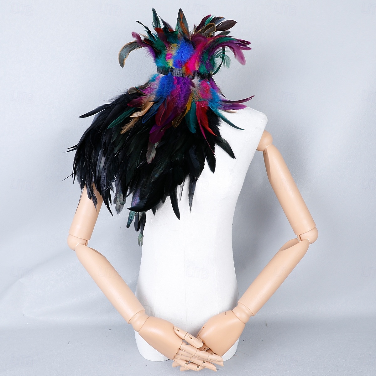Accessori Samba Carnevale 2026 Rio Carnevale Mantello Stola Piume Bianche Donna con Collo Alto Costume per Festival in Brasile del 2026 a $18.99 –P13